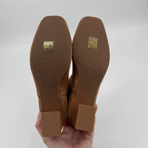 NYDJ Women's Brown Suede Leather Scooter Chelsea Boots Square Toe Size 6 - Picture 11 of 12